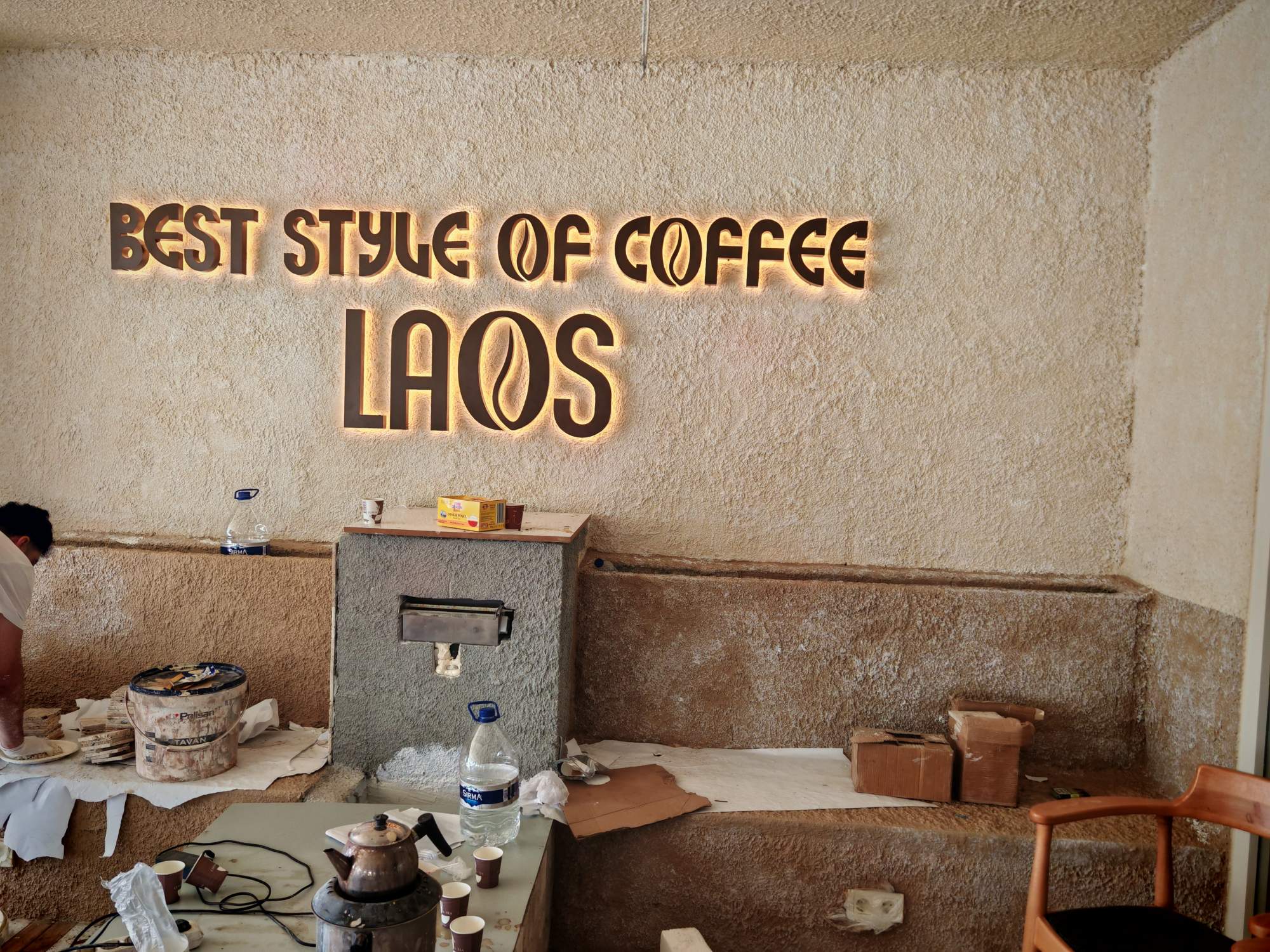 Laos Coffe İç mekan tabelala