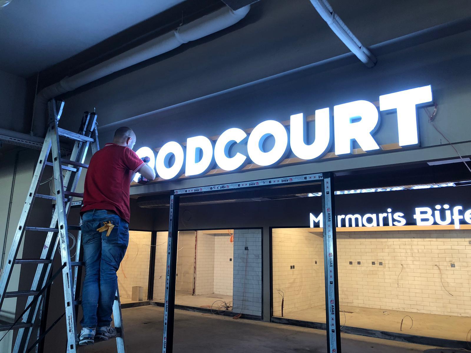 Işıklı Alüminyum Ters Tava Kutu Harf Tabela